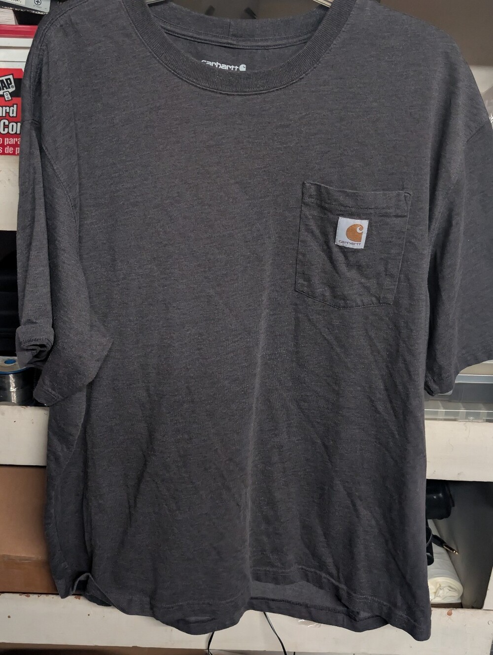 Carhartt Men's Short Sleeve Pocket Tee in Charcoal